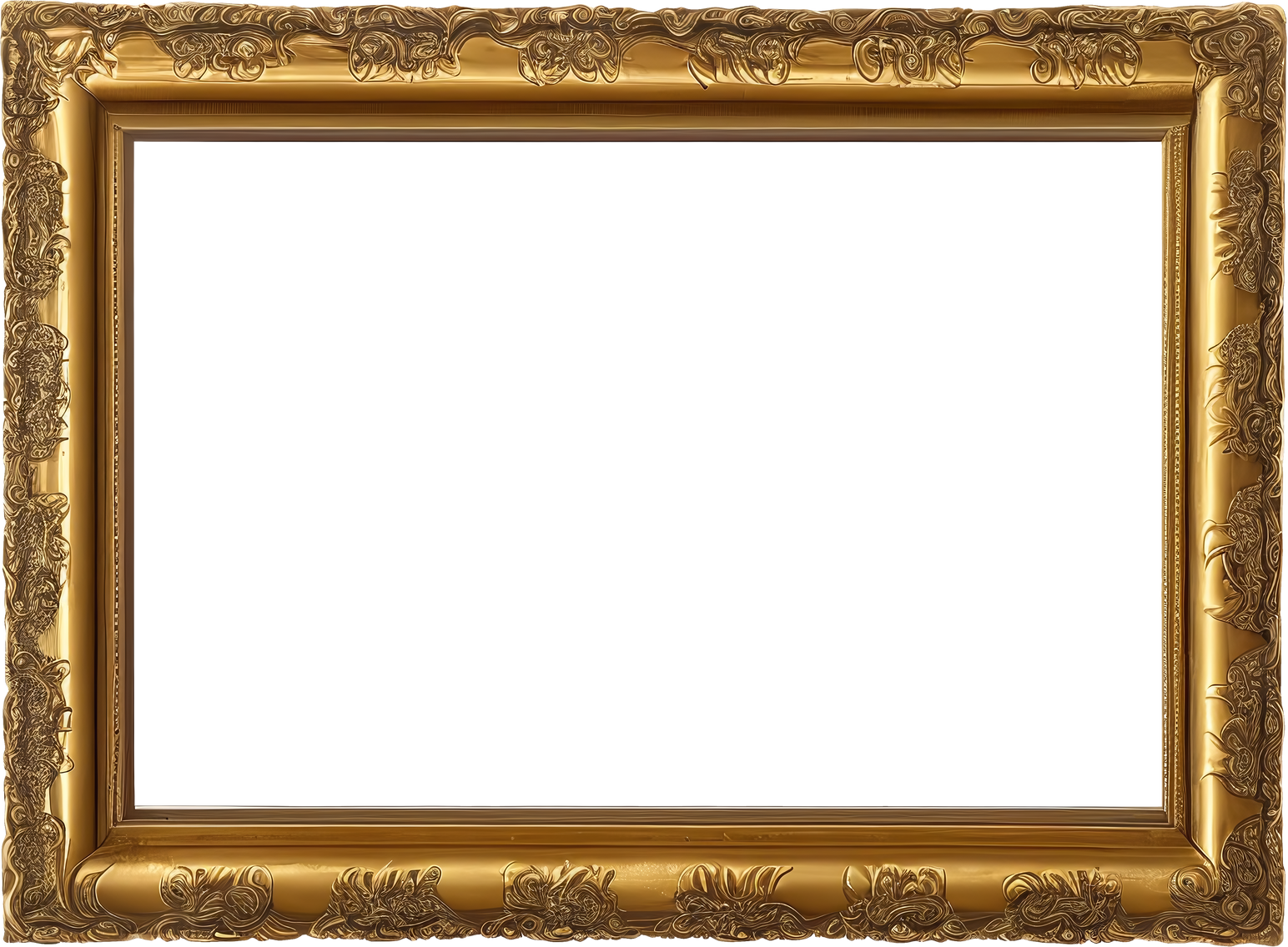 PNG Frame gold antique isolated old